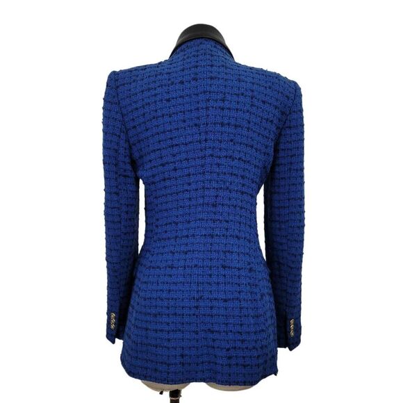 Zara Combination Faux Leather Textured Blazer Sz M Sophisticated Preppy Academia - Picture 5 of 14